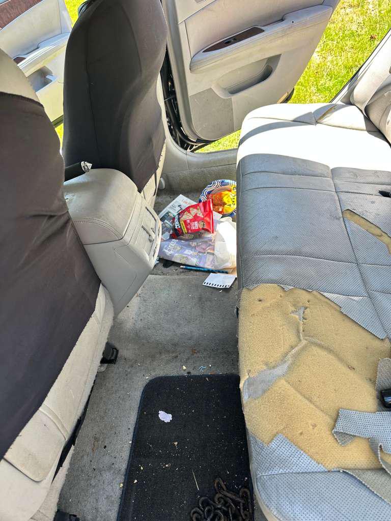 Toyota Avalon rear seat before detailing