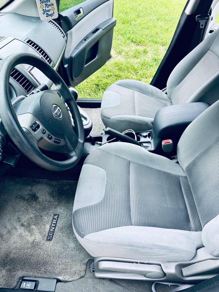 Gray front seat after cleaning