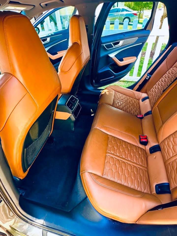 Brown leather interior restoration
